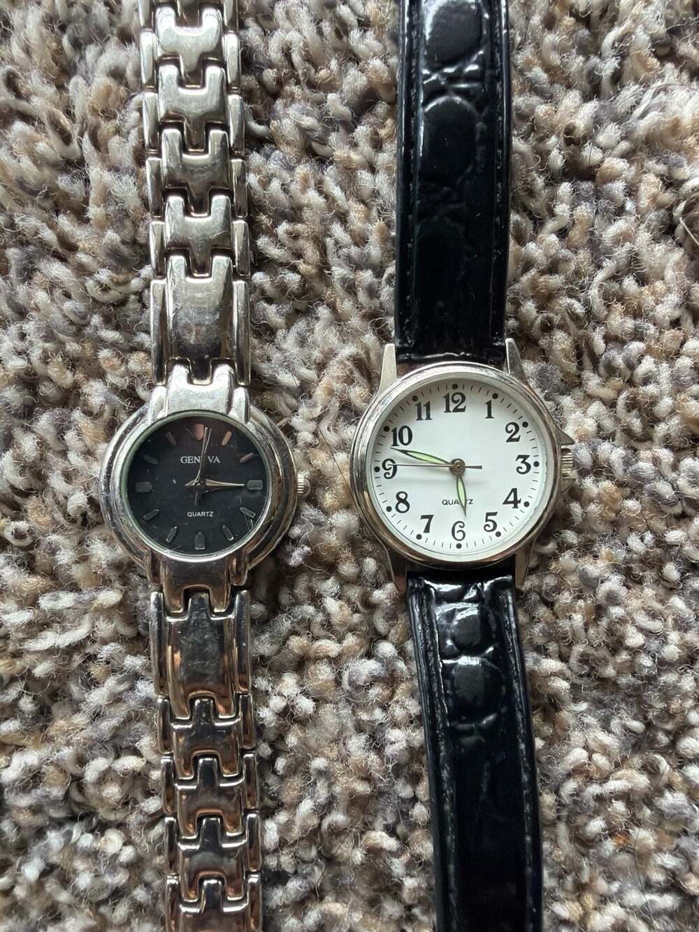 Lot of 2 Geneva Women's Quartz Watches: Silver-value~75$